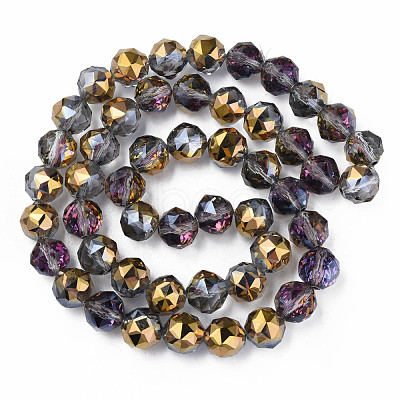Electroplate Transparent Glass Beads Strands EGLA-N002-34A-D01-1