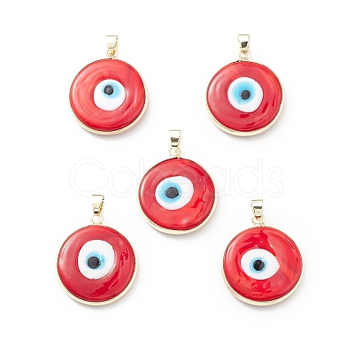 Handmade Evil Eye Lampwork Pendants LAMP-F031-03G-1