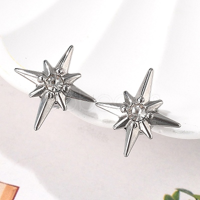 Rhinestone Star Clip-on Earrings EJEW-B116-01P-05-1