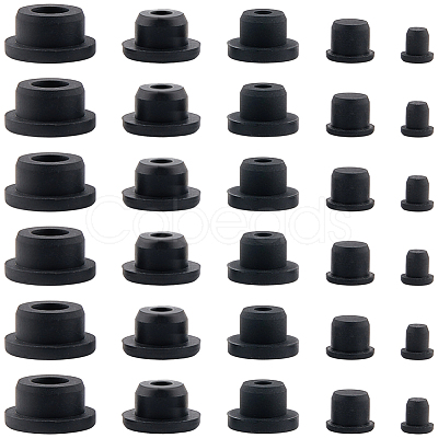 30Pcs 5 Styles Silicone Hole Plugs AJEW-GF0011-63B-1