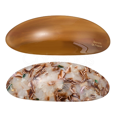 2Pcs 2 Colors Resin and Iron Hair Barrettes PHAR-GO0001-07B-1