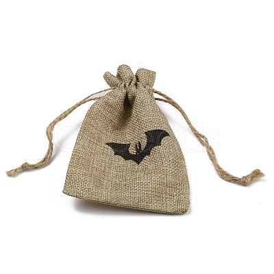Halloween Burlap Packing Pouches Drawstring Bags ABAG-WH0044-30A-1