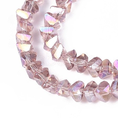 Electroplate Transparent Glass Beads Strands GLAA-N021-4mm-25-1
