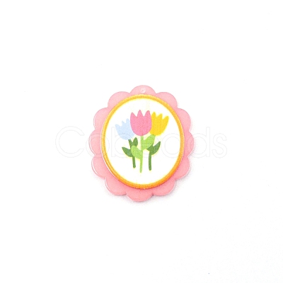 Opaque Embossed Printed Acrylic Pendants MACR-CJC0003-10B-1