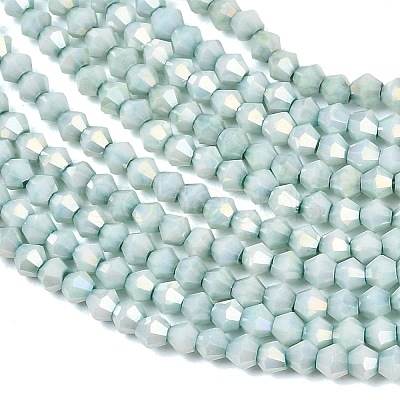 Electroplate Bicone Glass Beads Strands GL-T021-2.5x3mm-16-18-1