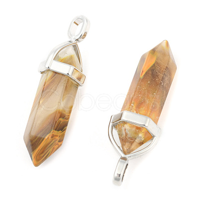 Tigerskin Glass Pointed Pendants G-F295-03J-1