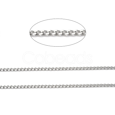 Tarnish Resistant 304 Stainless Steel Faceted Curb Chains CHS-G027-07P-1