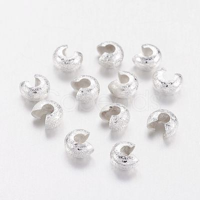 Brass Crimp Beads Covers KK-G016-S-NF-1