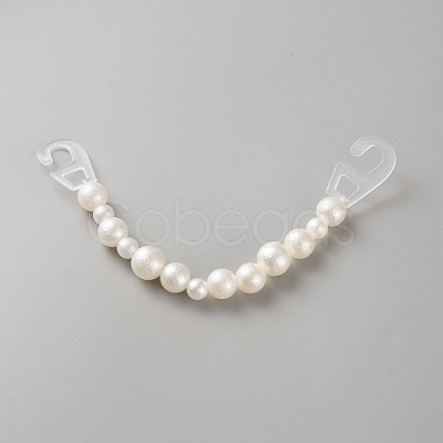 Resin Imitation Pearl Round Beaded Bag Straps PURS-WH20002-01-1