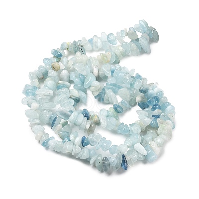 Natural Aquamarine Chip Beads Strands G-L154-19-1