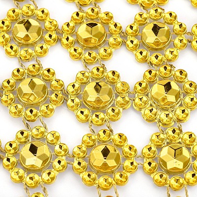 Plastic Sparkling Flower Shape Mesh Wrap Roll DIY-CJC0001-08B-1