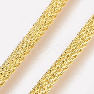 Rack Plating Brass Mesh Chain Necklaces X-NJEW-O101-12G-1