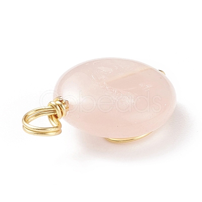 Natural Rose Quartz Gemstone Pendants PALLOY-JF01751-05-1