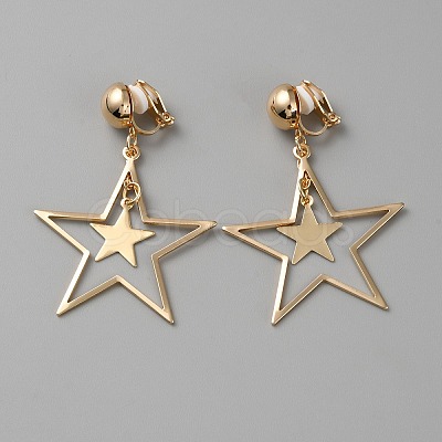 Brass Clip-on Earrings EJEW-WH0019-29G-1