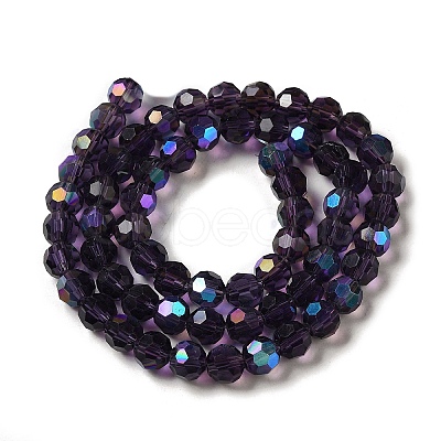 Electroplate Transparent Glass Beads Strands EGLA-A035-T8mm-L15-1