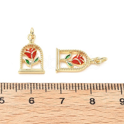 Brass Enamel Pendants KK-L237-009G-1