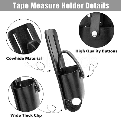 PU Imitation Leather Tape Measure Holder for Belt AJEW-WH0347-64-1