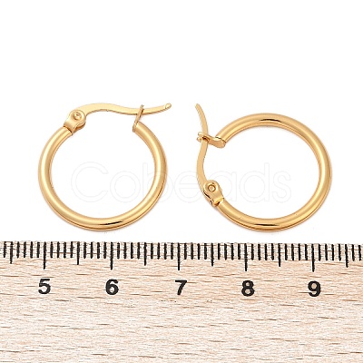 PVD Vacuum Plating 201 Stainless Steel Hoop Earrings with 304 Stainless Steel Pins for Women EJEW-D279-12G-05-1