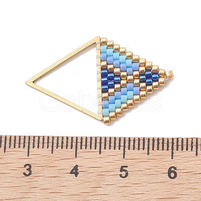 Glass Seed Bead & 304 Stainless Steel Pendants PALLOY-MZ01309-01-1