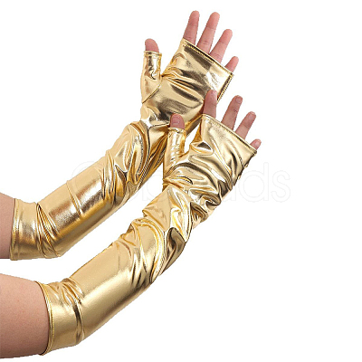 Polyester Long Fingerless Gloves AJEW-WH20018-117C-1