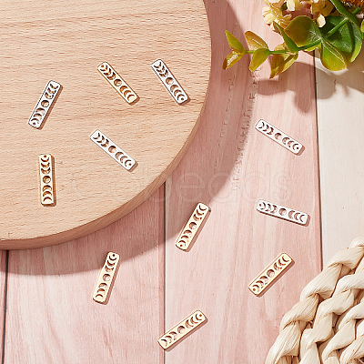 16Pcs 2 Colors Brass Moon Phase Bar Pendants KK-BBC0004-44-1