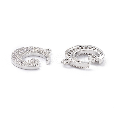 Rack Plating Brass Micro Pave Cubic Zirconia Pendants X-ZIRC-C026-05P-1