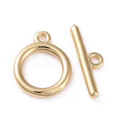 Eco-friendly Brass Toggle Clasps KK-D082-14G-1