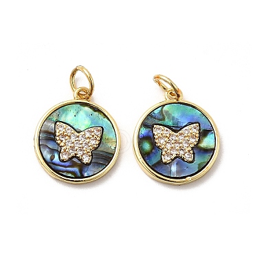 Brass Micro Pave Cubic Zirconia Pendants KK-K384-22A-G-1