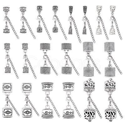 20Pcs 10 Styles Alloy Cord Ends with Lobster Claw Clasps HJEW-PH02011-1