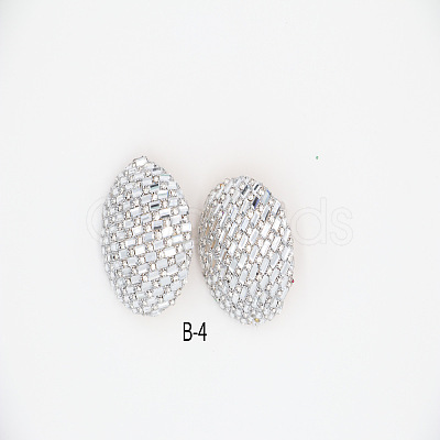 Alloy Rhinestone Half Round Stud Earrings FS-WGCEA49-06-1