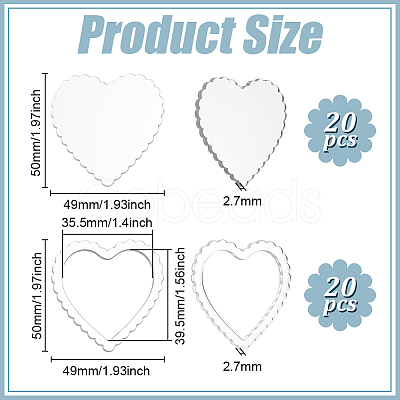 1 Set Transparent Acrylic Clear Blank Badge AJEW-BC0008-07E-1