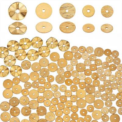 500Pcs 5 Styles Alloy Wavy Spacer Beads KK-SZ0006-31-1