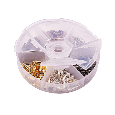 300Pcs 6 Colors Brass Cord Ends KK-CJ0001-68-1