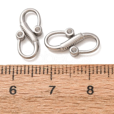 304 Stainless Steel S-Hook Clasps with Blank Bezel Cups SA-CBA7A40-03P-A-1