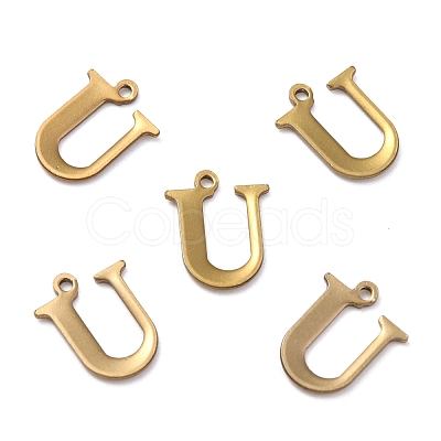 304 Stainless Steel Alphabet Charms STAS-H122-U-AB-1