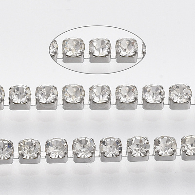 304 Stainless Steel Rhinestone Strass Chains CHS-R012-C-01-1