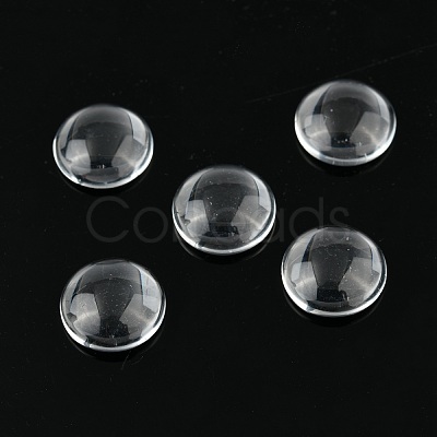 Transparent Glass Cabochons X-GGLA-R026-12mm-1