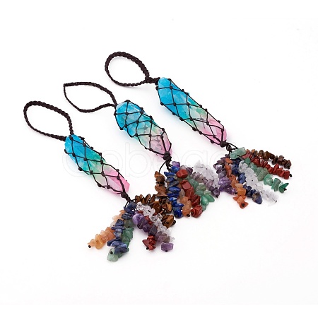 Electroplate Quartz Crystal Tassels Pendants G-I282-02-1