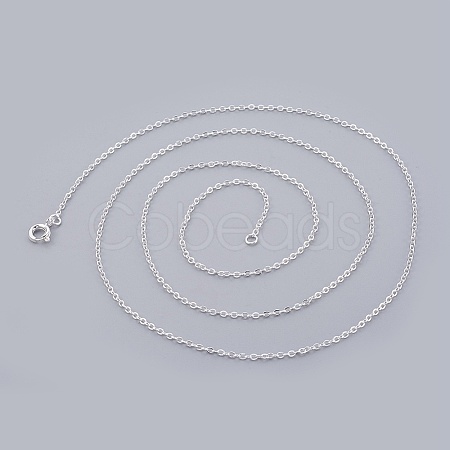 Silver Color Plated Brass Necklaces X-NJEW-SW028-28inch-S-1