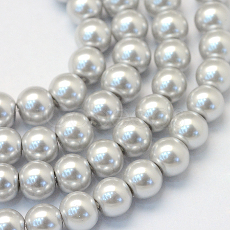 Baking Paint Pearlized Glass Pearl Round Bead Strands X-HY-Q003-4mm-62-1