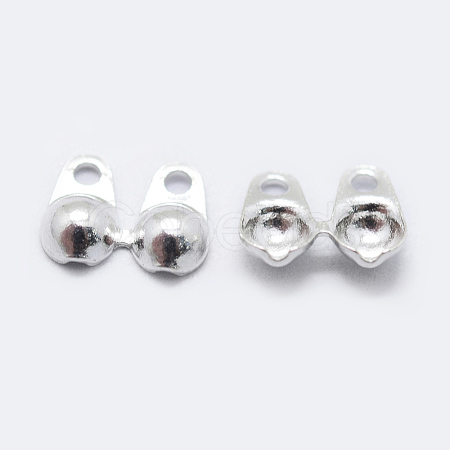 925 Sterling Silver Bead Tips Knot Covers STER-K167-001S-1