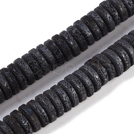Frosted Natural Lava Rock Beads Strands G-E618-07-1
