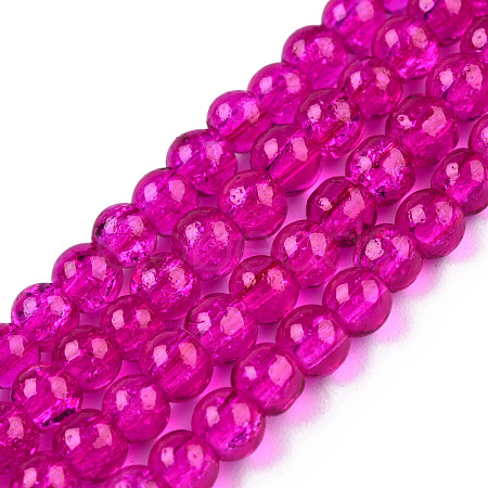 Crackle Glass Beads Strands X-CCG-Q001-4mm-08-1
