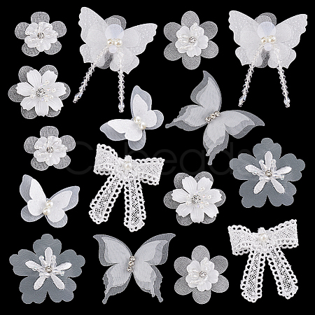 16Pcs 8 Styles Organza Lace Embroidery Costume Accessories DIY-GA0007-51-1