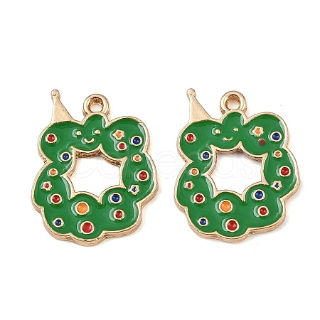 Christmas Alloy Enamel Pendants ENAM-I081-01KCG-03-1