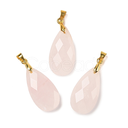 Natural Rose Quartz Pendants G-L614-D03-G02-1