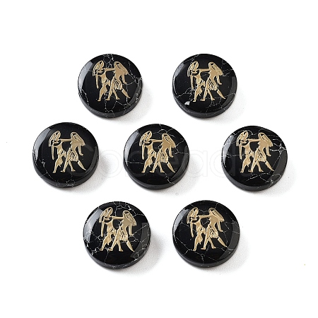 Dyed Black Synthetic Turquoise Beads G-F775-B12-1