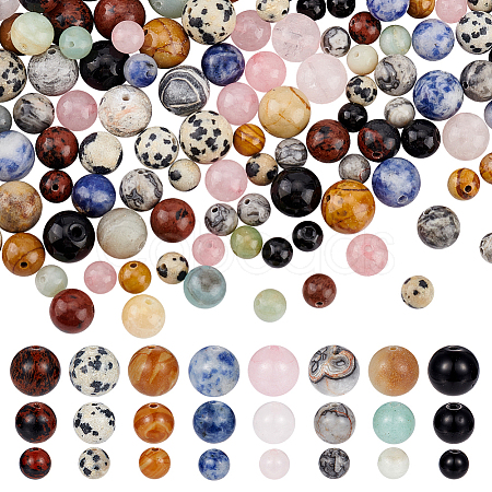 240Pcs 24 Styles Natural & Synthetic Mixed Gemstone Beads G-NB0004-79-1