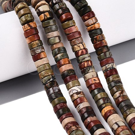 Natural Picasso Jasper/Polychrome Jasper Beads Strands G-N367-03A-08-1