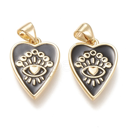 Brass Enamel Pendants ZIRC-F116-10A-G-1